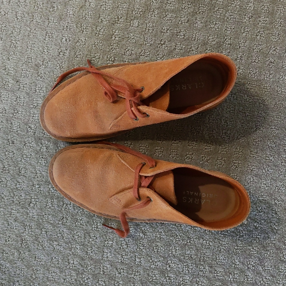 Clark's booties, size 7.5 in dark orange